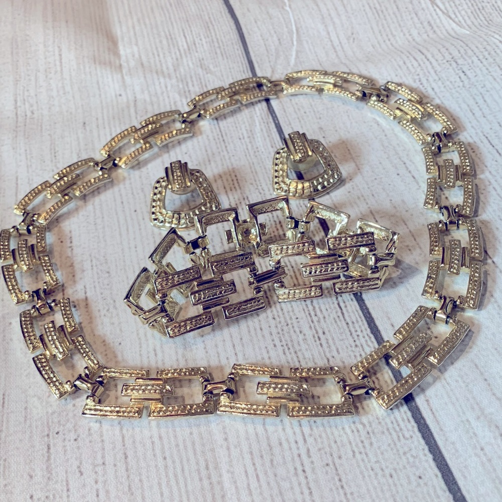 Silver Necklace, Bracket and Earring Set